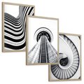 Zestaw obrazy w ramie, plakaty - struktura, schody, architektura - rama drewno