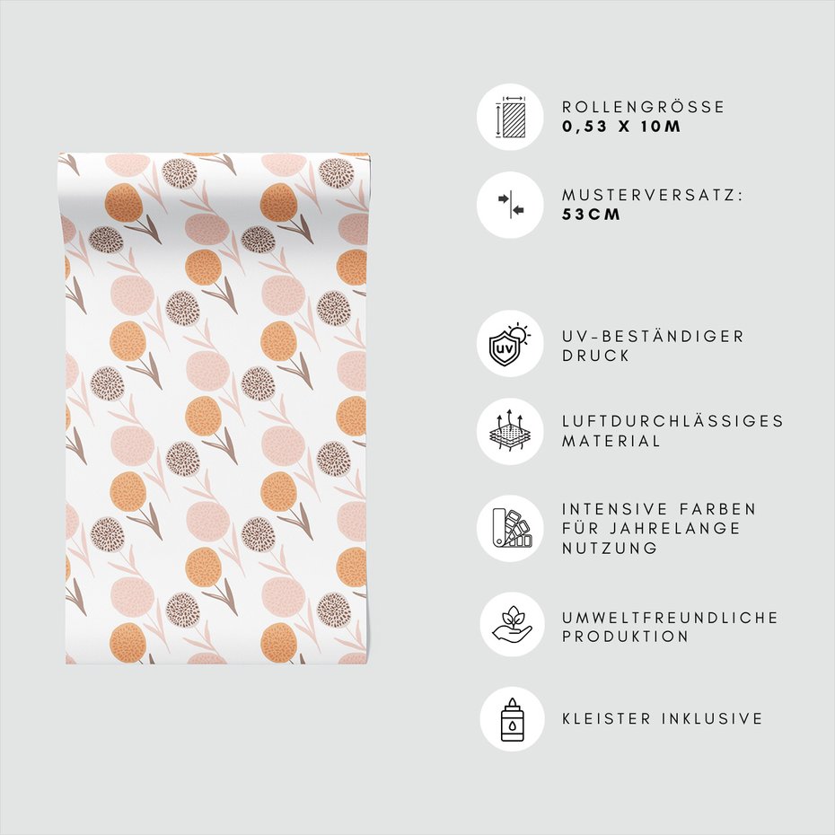 Tapeta - kwiaty, liście, abstrakcja