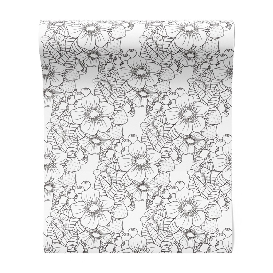 Tapeta - kwiaty, liście, jagody