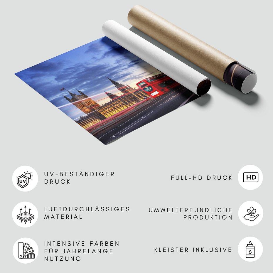 Fototapeta - Londyn, autobus, Big Ben