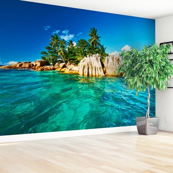 Fototapeta - wyspa, morze, palmy