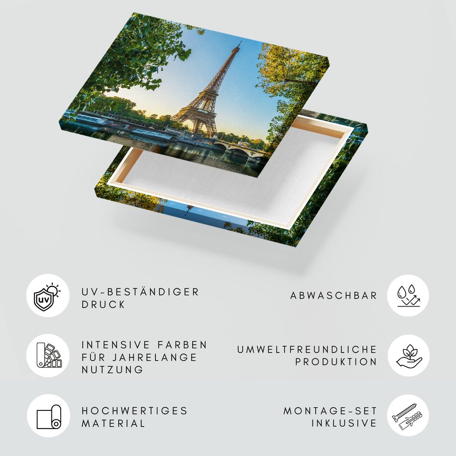 Obraz na płótnie - Paryż, wieża Eiffla, most