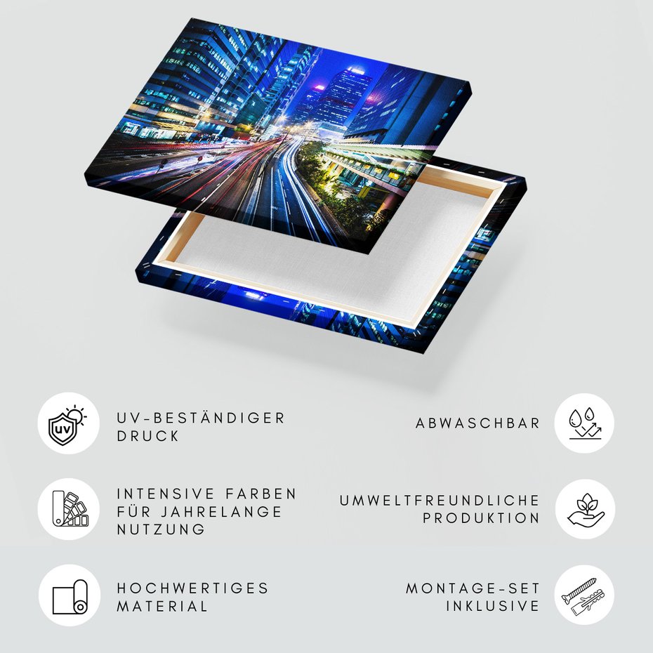 Obraz na płótnie - miasto, noc, budynki