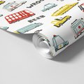 Tapeta - dziecięca, pojazdy, autobus, auta