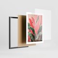 Zestaw obrazy w ramie, plakaty - liście, pastelowy, tropikalny - rama czarna