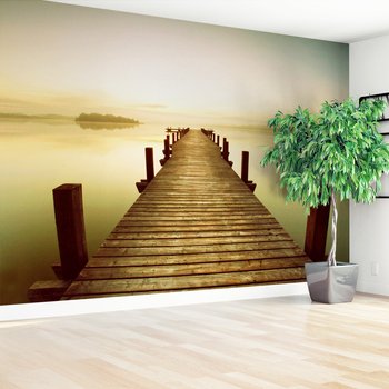 Fototapeta - jezioro, most, drewno