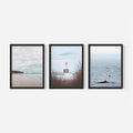 Zestaw obrazy w ramie, plakaty - morze, plaża, krajobraz - rama czarna