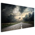 Obraz na płótnie - droga, księżyc, chmury