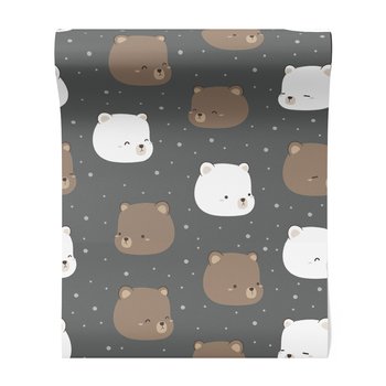 Tapeta - dziecięca, misie, tło, kropki