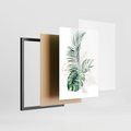 Zestaw obrazy w ramie, plakaty - liście, monstera, rośliny - rama czarna