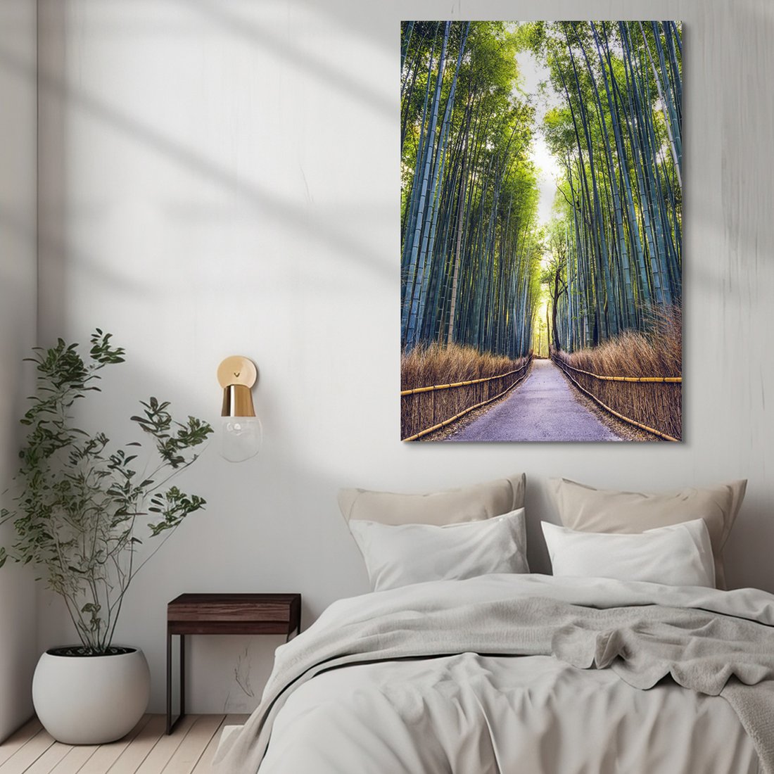 Obraz na płótnie - bambus, las, ścieżka