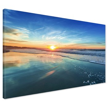 Obraz na płótnie - plaża, morze, zachód słońca