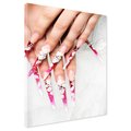Obraz na płótnie - manicure, paznokcie, kwiaty