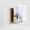 Zestaw obrazy w ramie, plakaty - rośliny, drzwi, drewno - rama biała