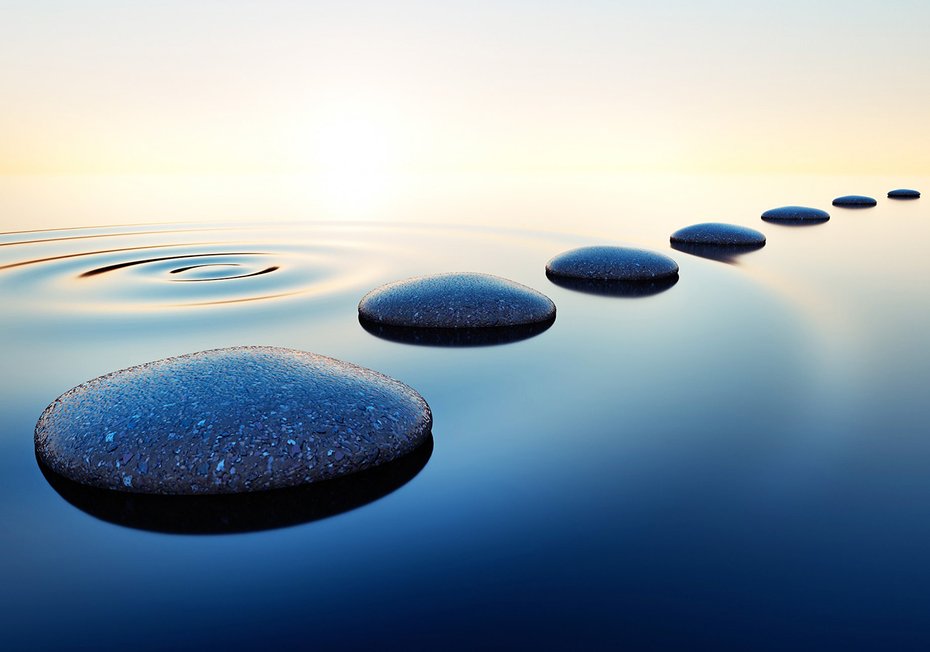 Fototapeta - kamienie, woda, spokój