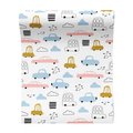 Tapeta - dziecięca, samochody, chmury, kreski