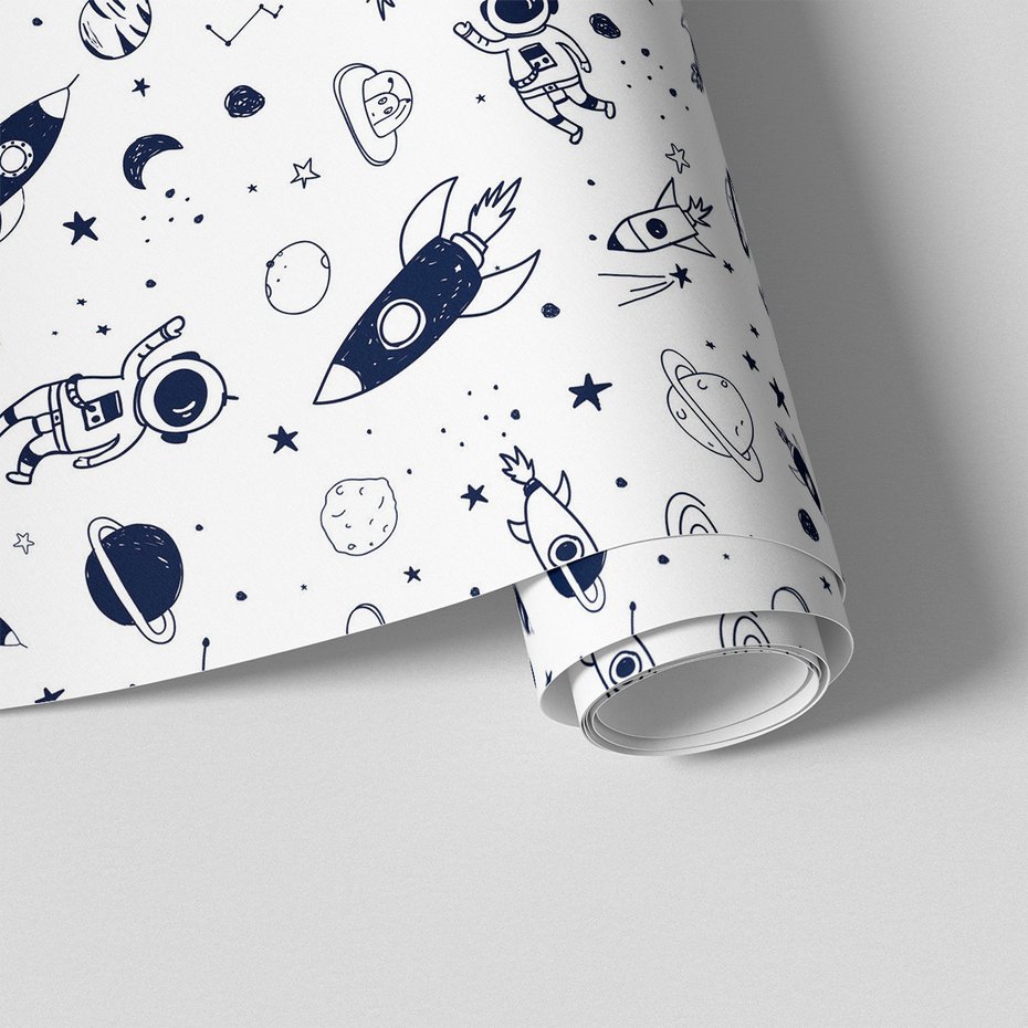 Tapeta - dziecięca, kosmos, rakiety, planety