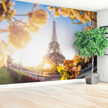 Fototapeta - Paryż, Wieża Eiffla, kwiaty