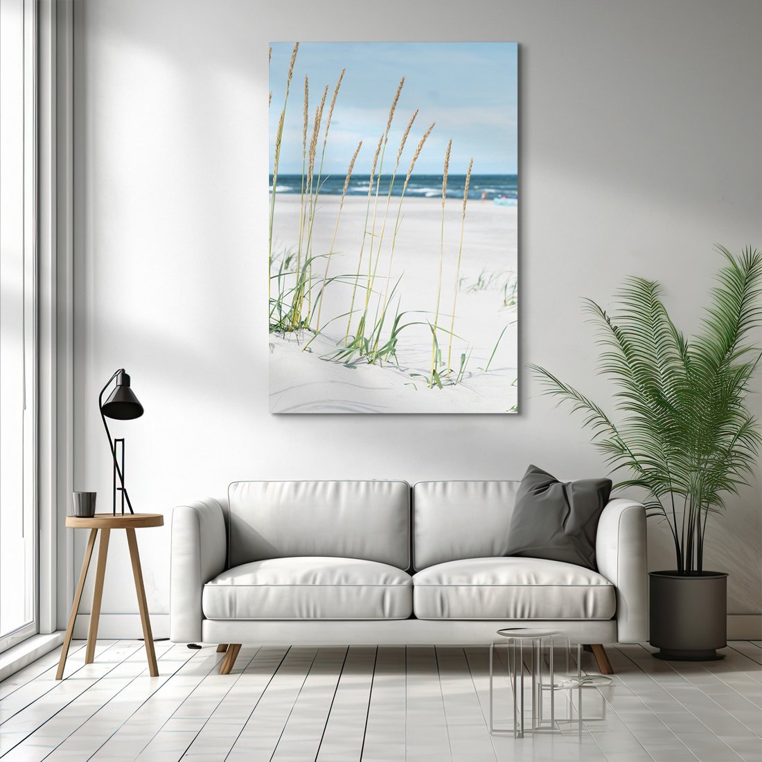 Obraz na płótnie - plaża, morze, trawa