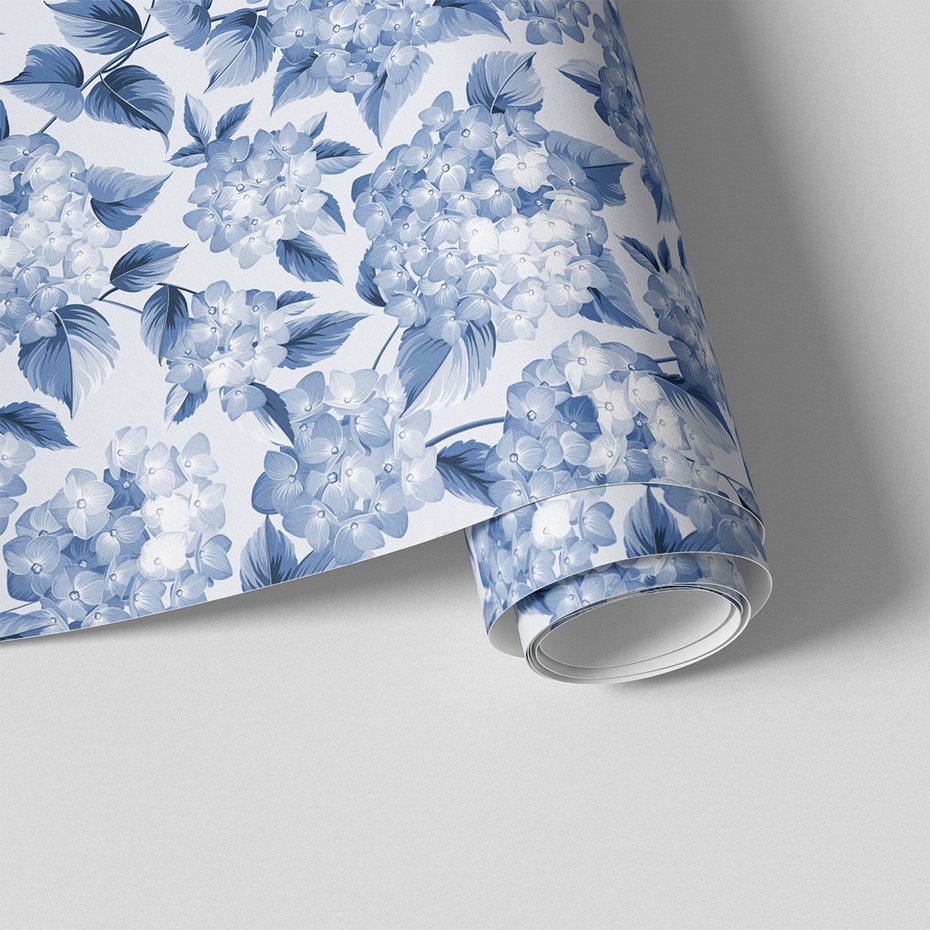 Tapeta - hortensje, liście, elegancja