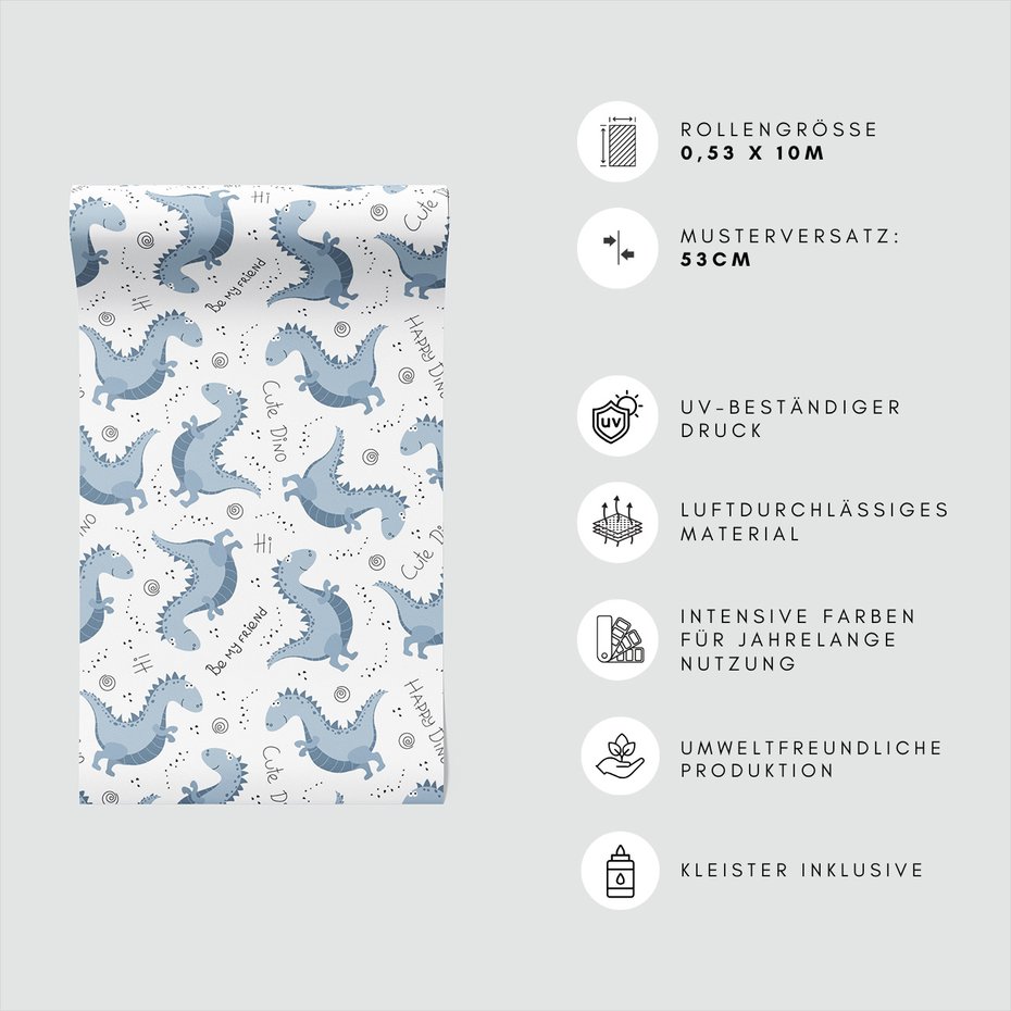 Tapeta - dziecięca, dinozaury, przyjaciel,