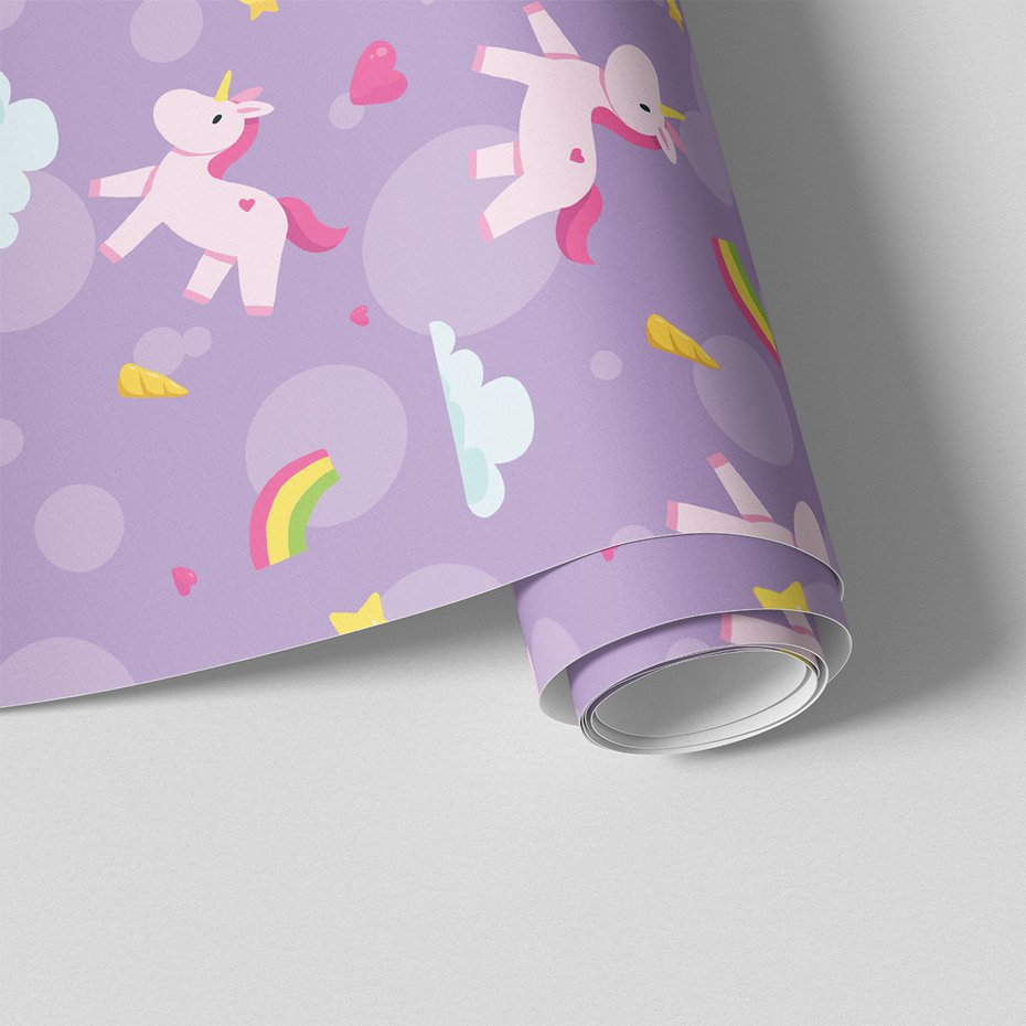 Tapeta - dziecięca, jednorożce, tęcze, gwiazdy