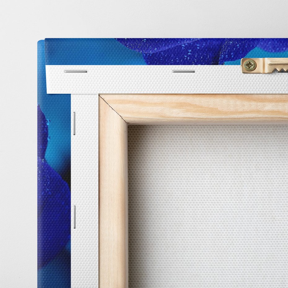 Obraz na płótnie - róża, niebieska, krople