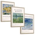Zestaw obrazy w ramie, plakaty - impresjonizm, pejzaż, morze - rama drewno