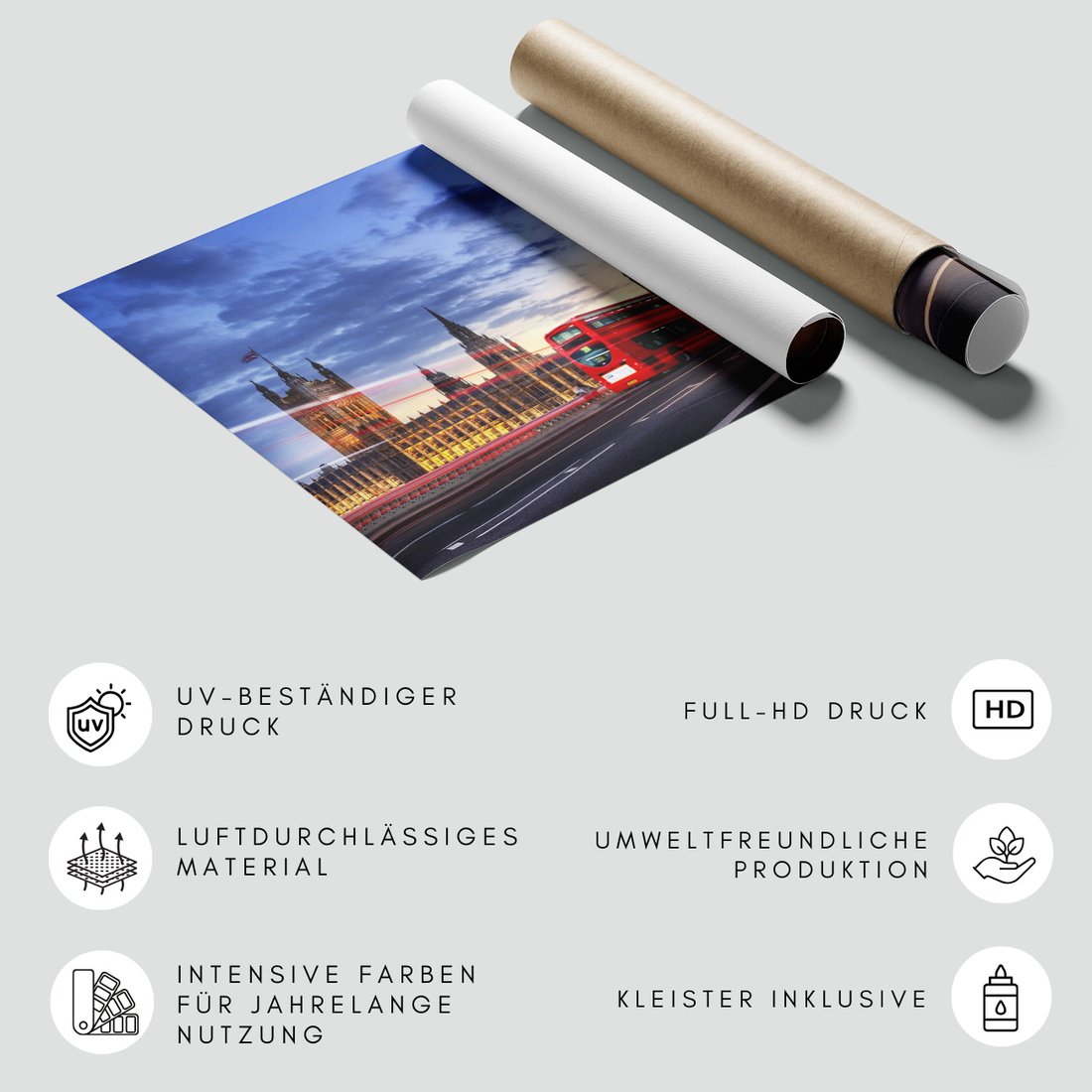 Fototapeta - Londyn, autobus, Big Ben