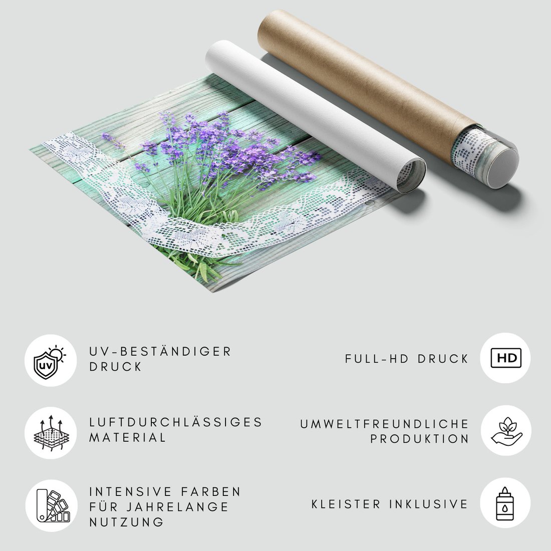 Fototapeta - lawenda, kwiaty, koronka