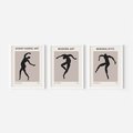 Zestaw obrazy w ramie, plakaty - sztuka, postać, taniec - rama biała