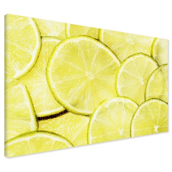 Obraz na płótnie - cytryna, plasterki, żółty