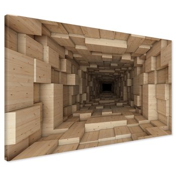 Obraz na płótnie - drewno, tunel, abstrakcja