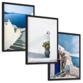 Zestaw obrazy w ramie, plakaty - Santorini, architektura, morze - rama czarna