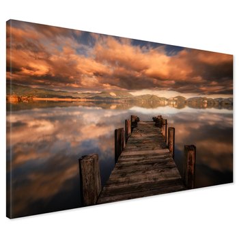 Obraz na płótnie - pomost, jezioro, krajobraz