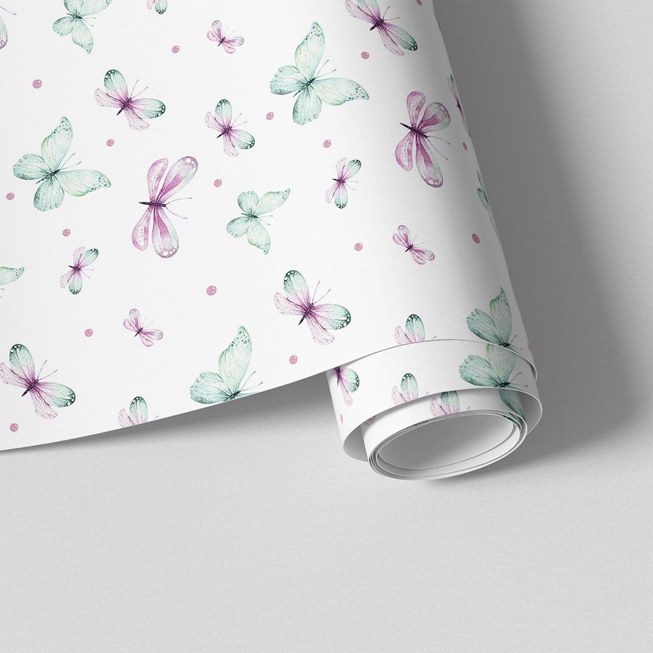 Tapeta - motyle, kropki, wzór