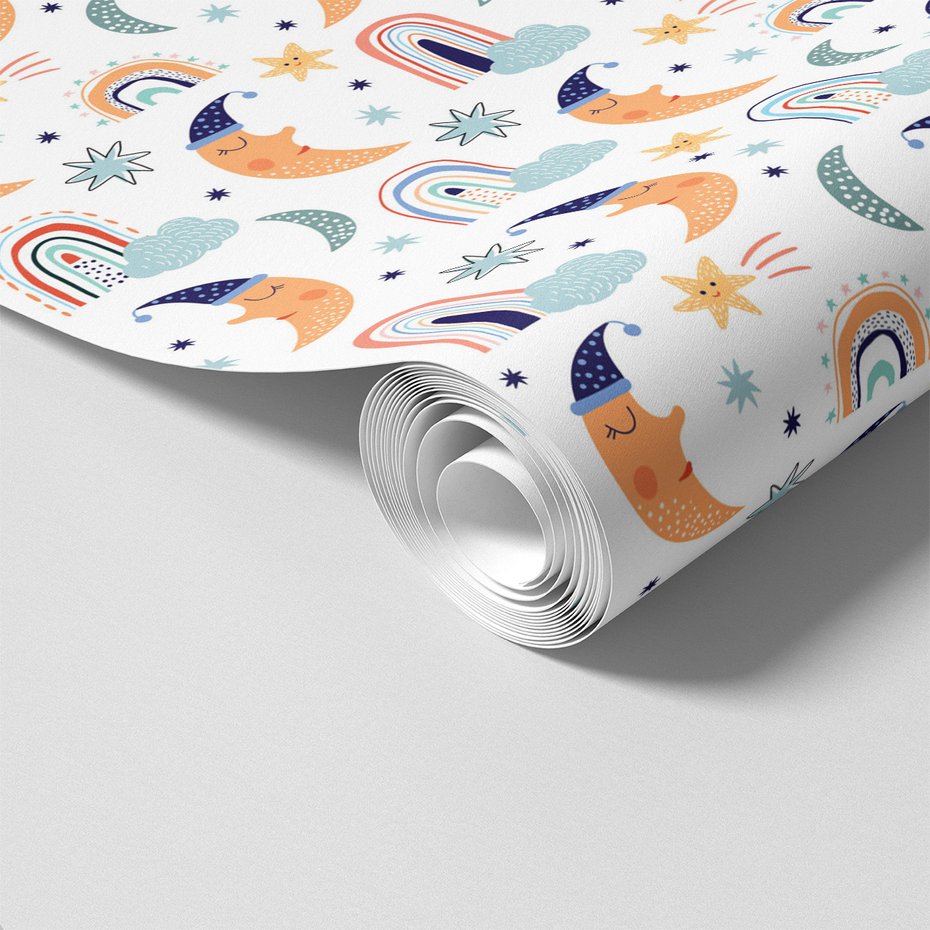 Tapeta - dziecięca, księżyc, sen, chmura