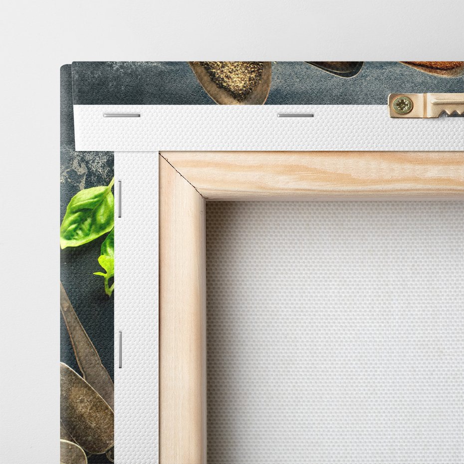 Obraz na płótnie - przyprawy, łyżki, jedzenie