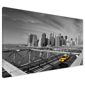 Obraz na płótnie - miasto, most, taksówka