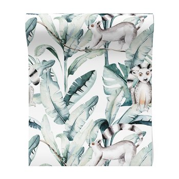 Tapeta - lemur, liście, gałąź