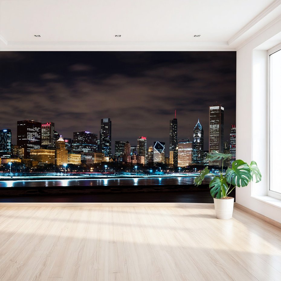Fototapeta - miasto, noc, panorama