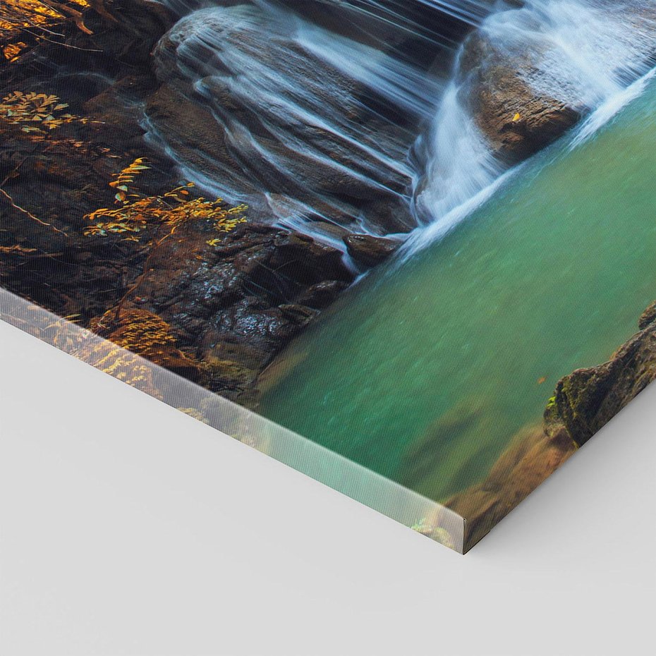 Obraz na płótnie - wodospad, las, natura