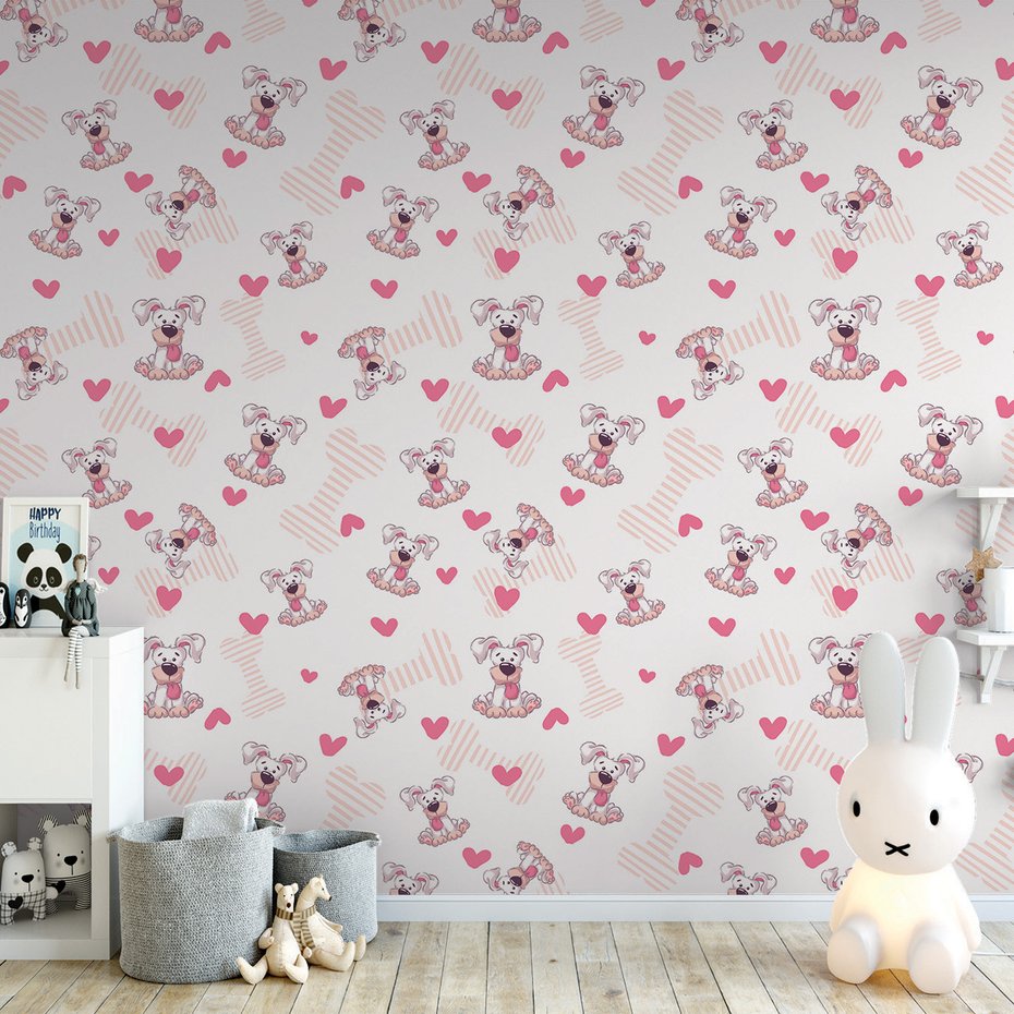 Tapeta - dziecięca, pies, kość, serce