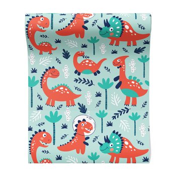 Tapeta - dziecięca, dinozaury, rośliny, tło