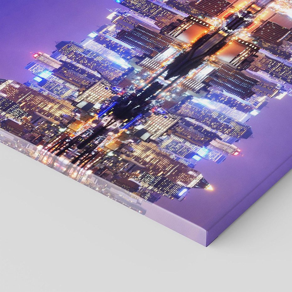 Obraz na płótnie - miasto, noc, odbicie