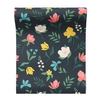 Tapeta - kwiaty, liście, wzór