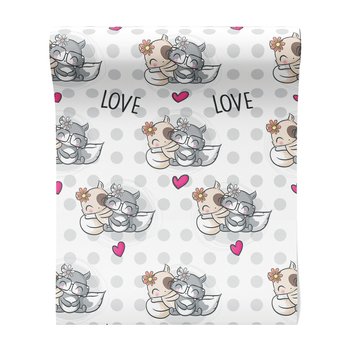 Tapeta - dziecięca, zwierzęta, serca, miłość