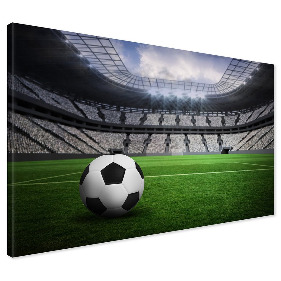 Obraz na płótnie - piłka nożna, stadion, trawa