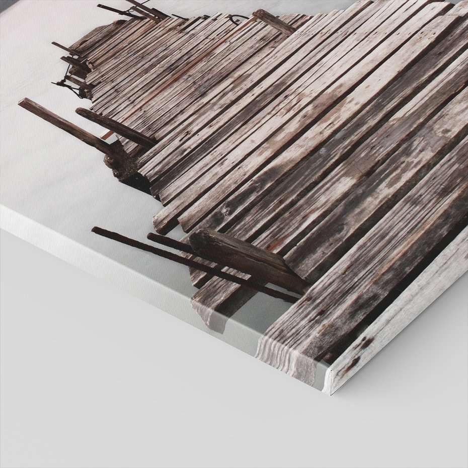 Obraz na płótnie - pomost, woda, łódka