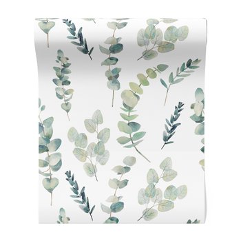 Tapeta - liście, gałązki, akwarela